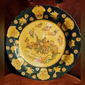 Handmade Italian Floral Patterned Plate